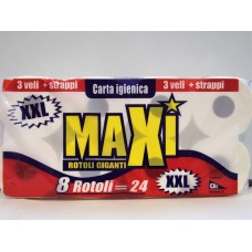 MAXI CARTA IGIENICA XXL X8 3 VELI  - ean: 8011728111819 - PxC: 9 - id: EXTRA1409